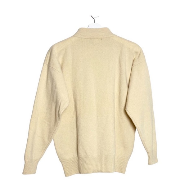 Vintage Cream Wool Mock Neck Sweater - Picture 2 of 7